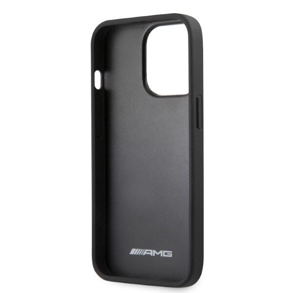 AMG AMHCP13LOSDBK iPhone 13 Pro / 13 6,1" svart/svart hårdväska Läder Böjda linjer