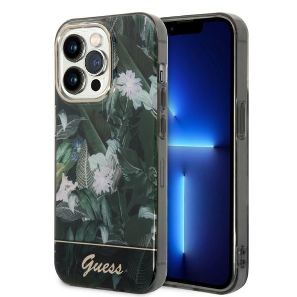 Guess Jungle Collection-fodral för iPhone 14 Pro Max - grönt