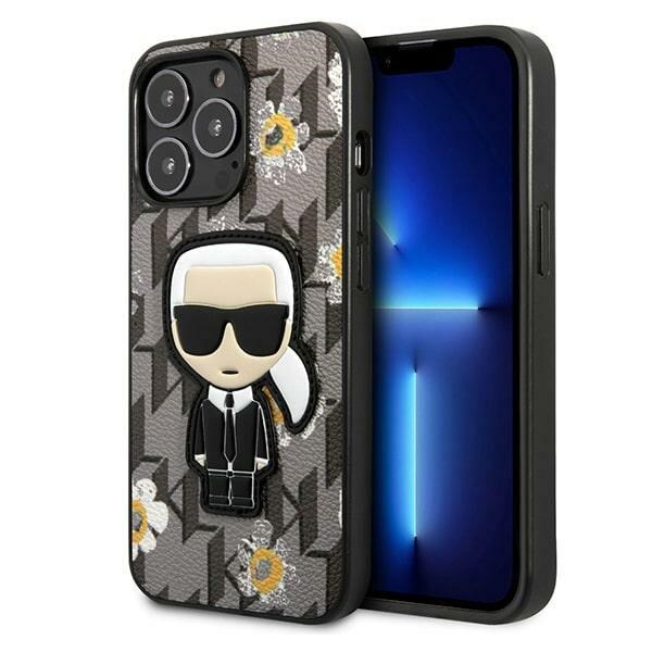 Karl Lagerfeld Flower Ikonik Karl fodral för iPhone 13 Pro / iPhone 13 - grått