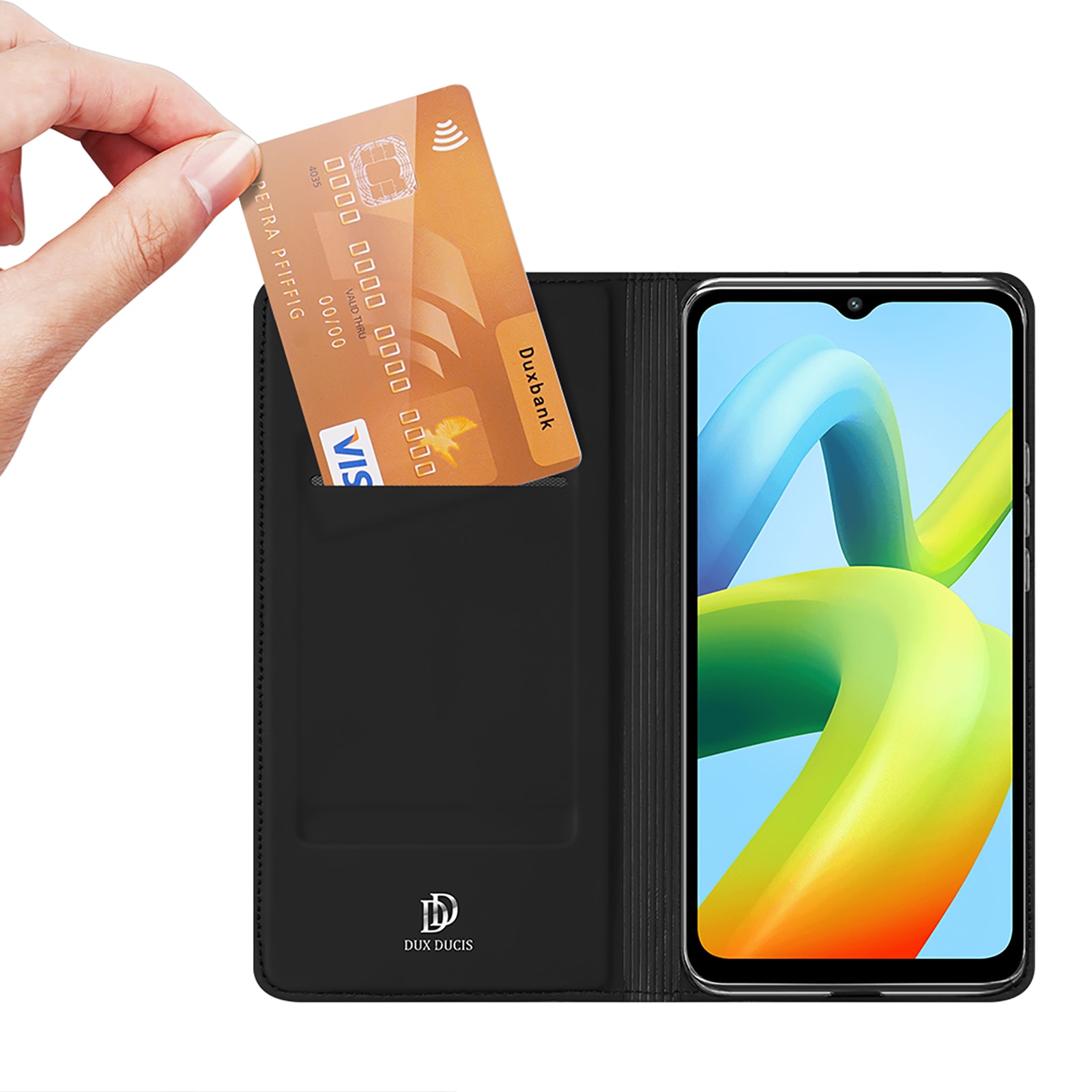 Dux Ducis Skin Pro-etui til Xiaomi Redmi A1+ Flip Card Wallet Stand Sort