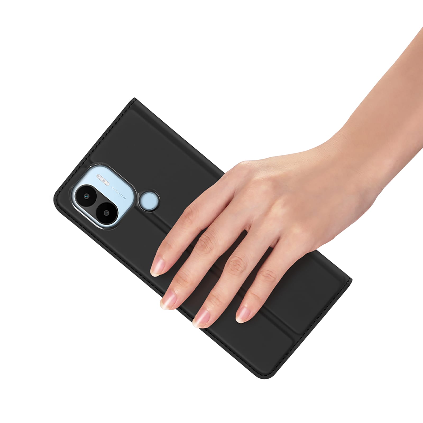Dux Ducis Skin Pro-etui til Xiaomi Redmi A1+ Flip Card Wallet Stand Sort