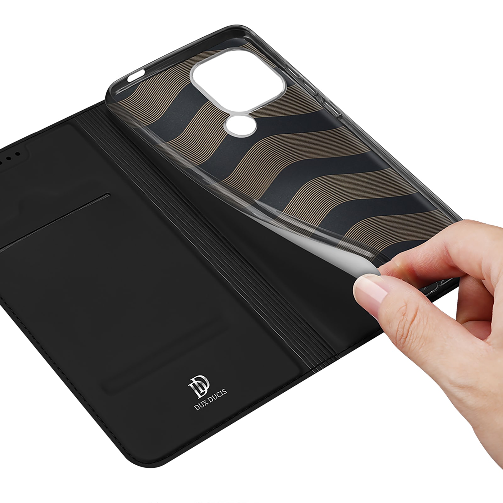 Dux Ducis Skin Pro-etui til Xiaomi Redmi A1+ Flip Card Wallet Stand Sort