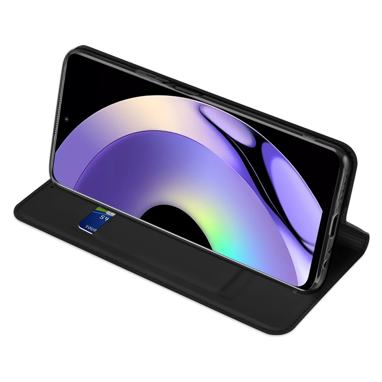 Dux Ducis Skin Pro-etui til Realme 10 Pro Flip Card Wallet Stand Sort