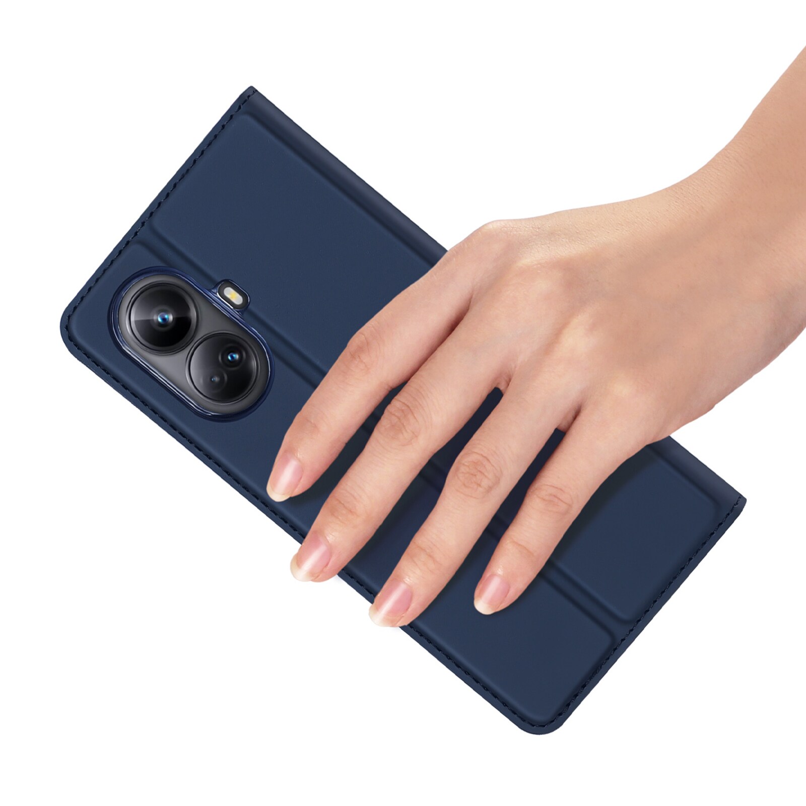 Dux Ducis Skin Pro-etui til Realme 10 Pro Flip Card Wallet Stand Blue