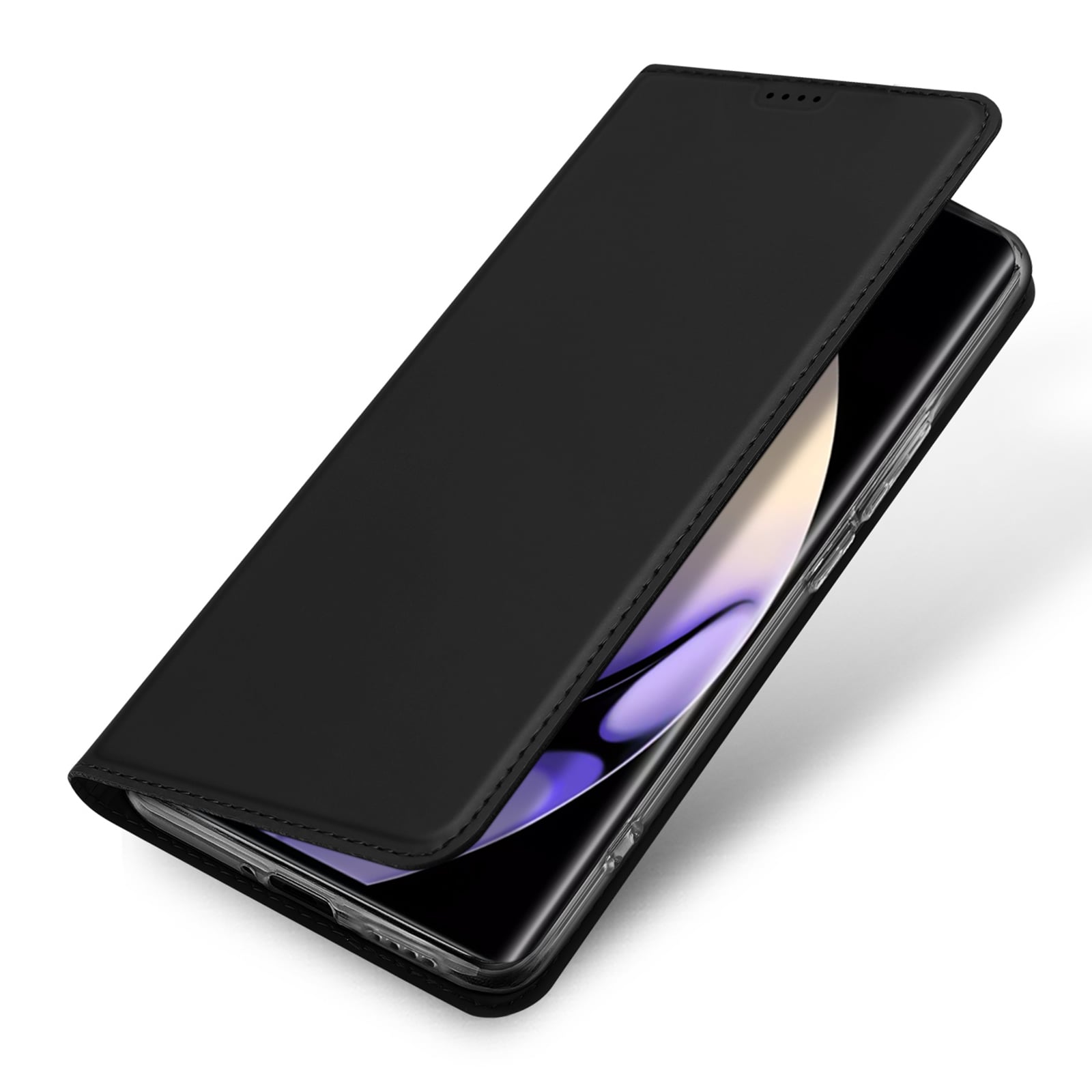Dux Ducis Skin Pro-etui til Realme 10 Pro+ flip cover kort tegnebog stativ sort