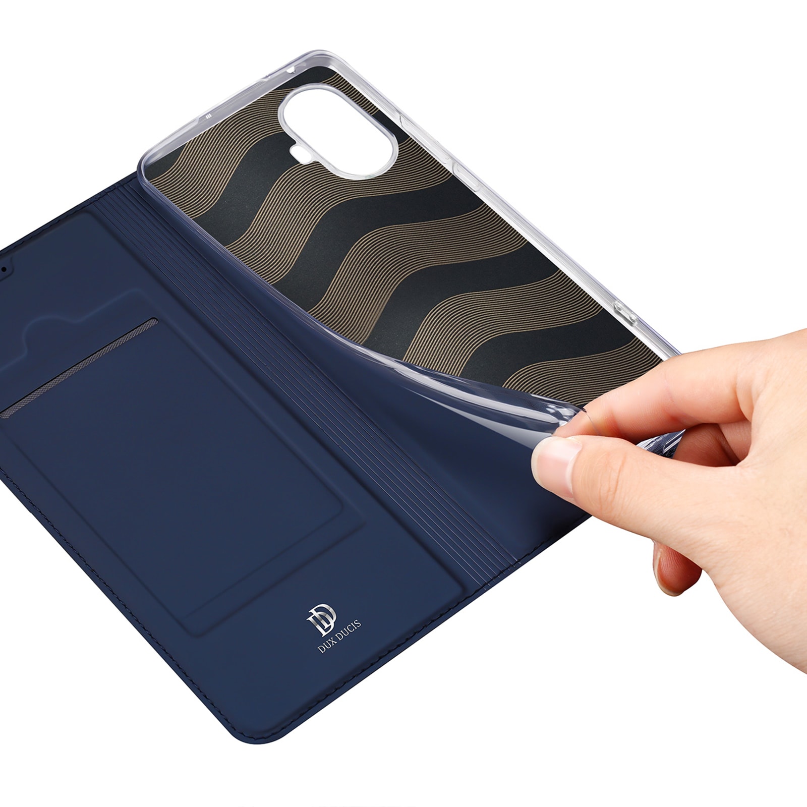 Dux Ducis Skin Pro-etui til Realme 10 Pro+ flip cover kort tegnebog stativ blå