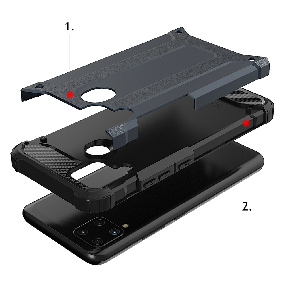 Hybridpansarfodral för Realme 10 5G / Realme 9i 5G pansarförsett hybridfodral svart