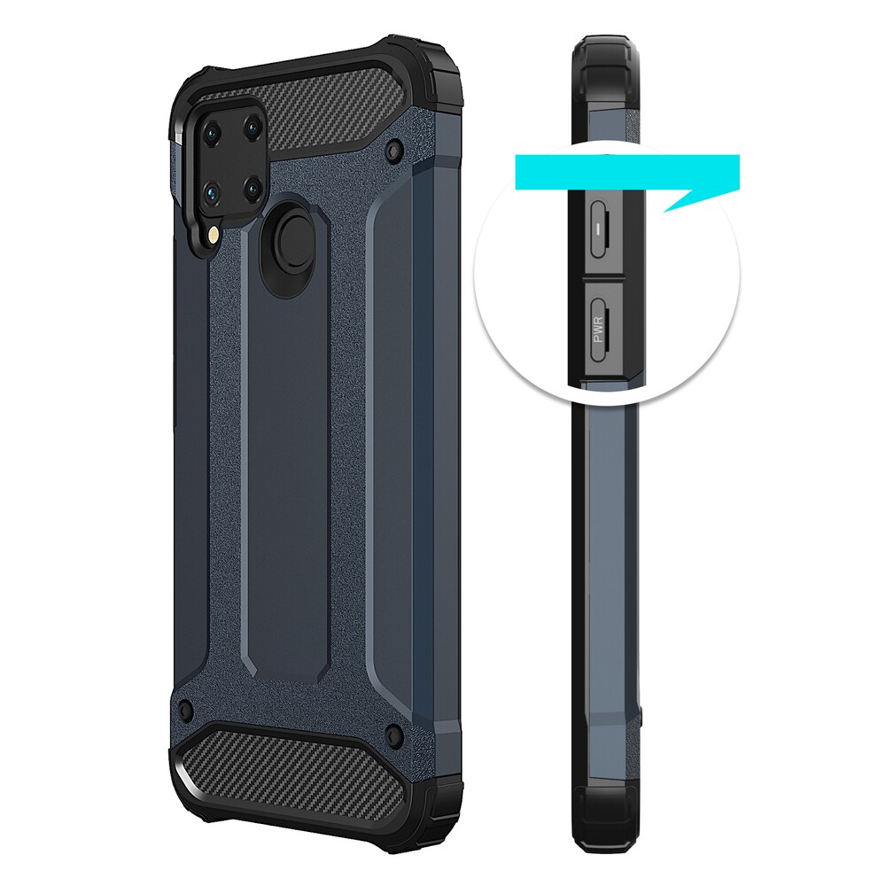 Hybridpansarfodral för Realme 10 5G / Realme 9i 5G pansarförsett hybridfodral svart