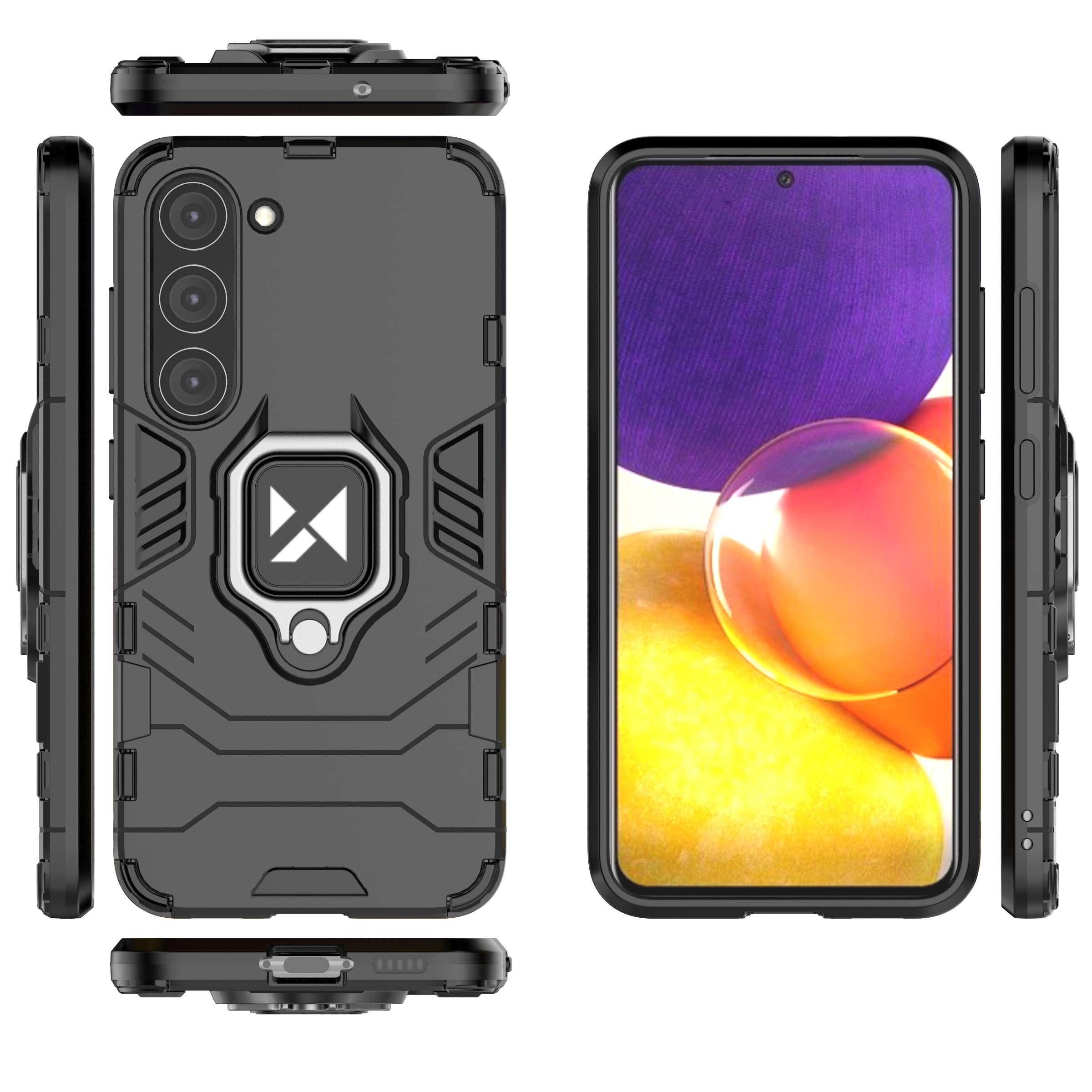 Wozinsky Ring Armor fodral för Samsung Galaxy S23+ pansarskydd magnetisk hållare ring svart
