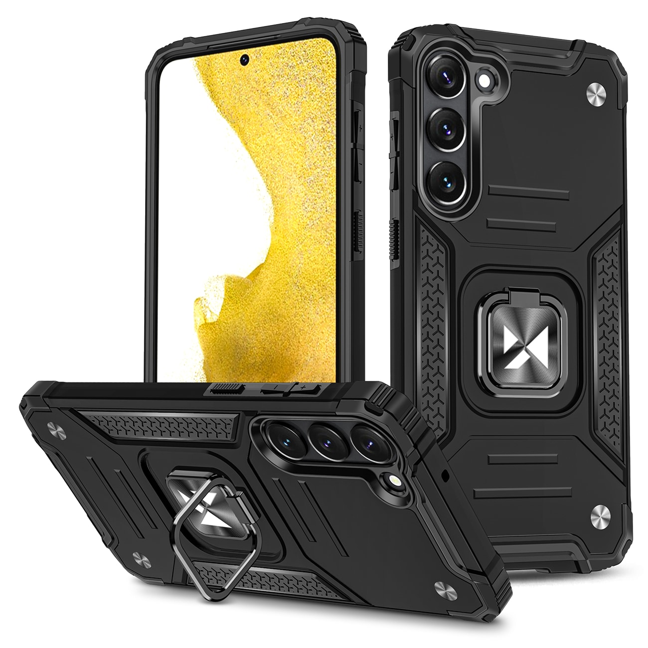 Wozinsky Ring Armor fodral för Samsung Galaxy S23+ pansarskydd magnetisk hållare ring svart