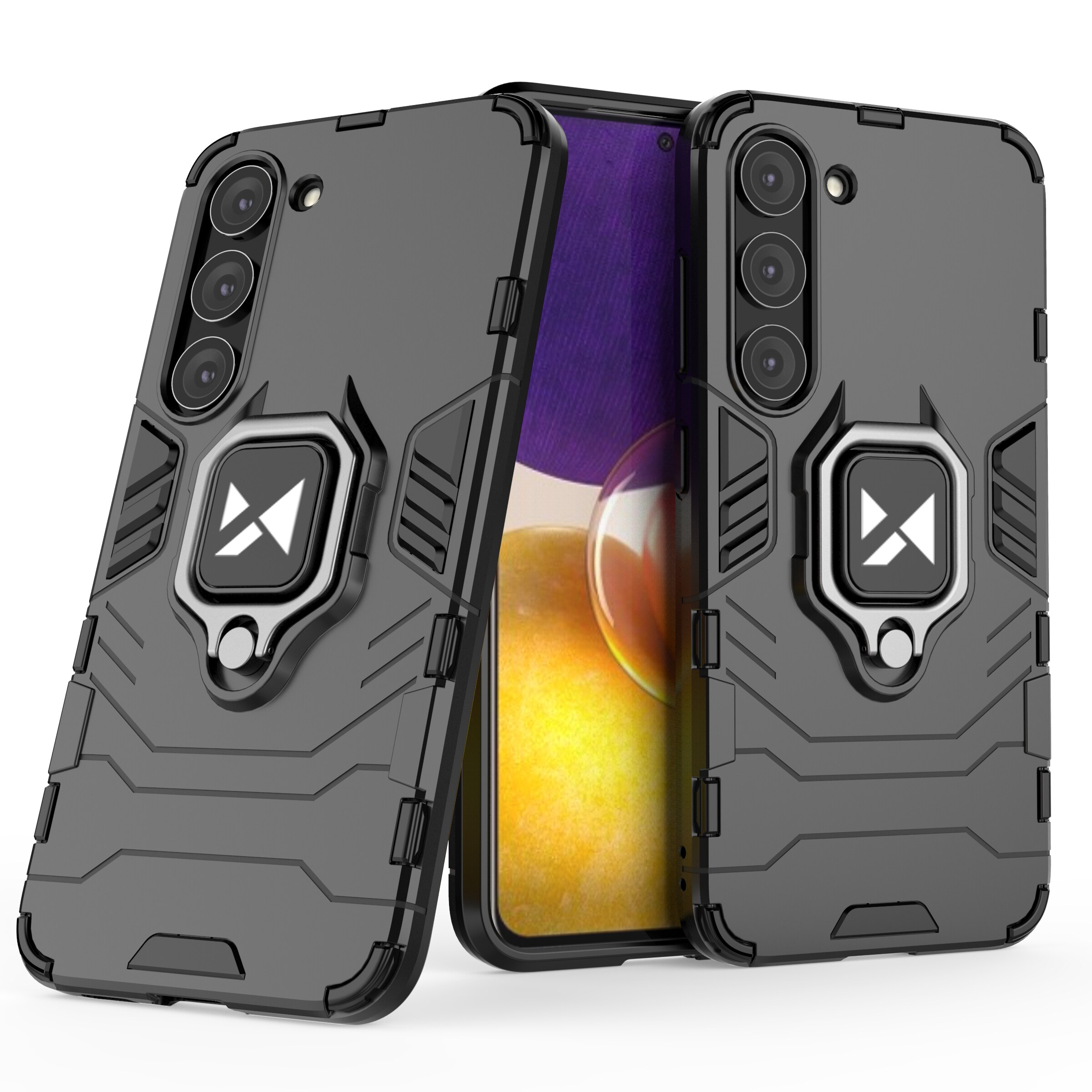Wozinsky Ring Armor fodral för Samsung Galaxy S23 pansarskydd magnetisk hållare ring svart