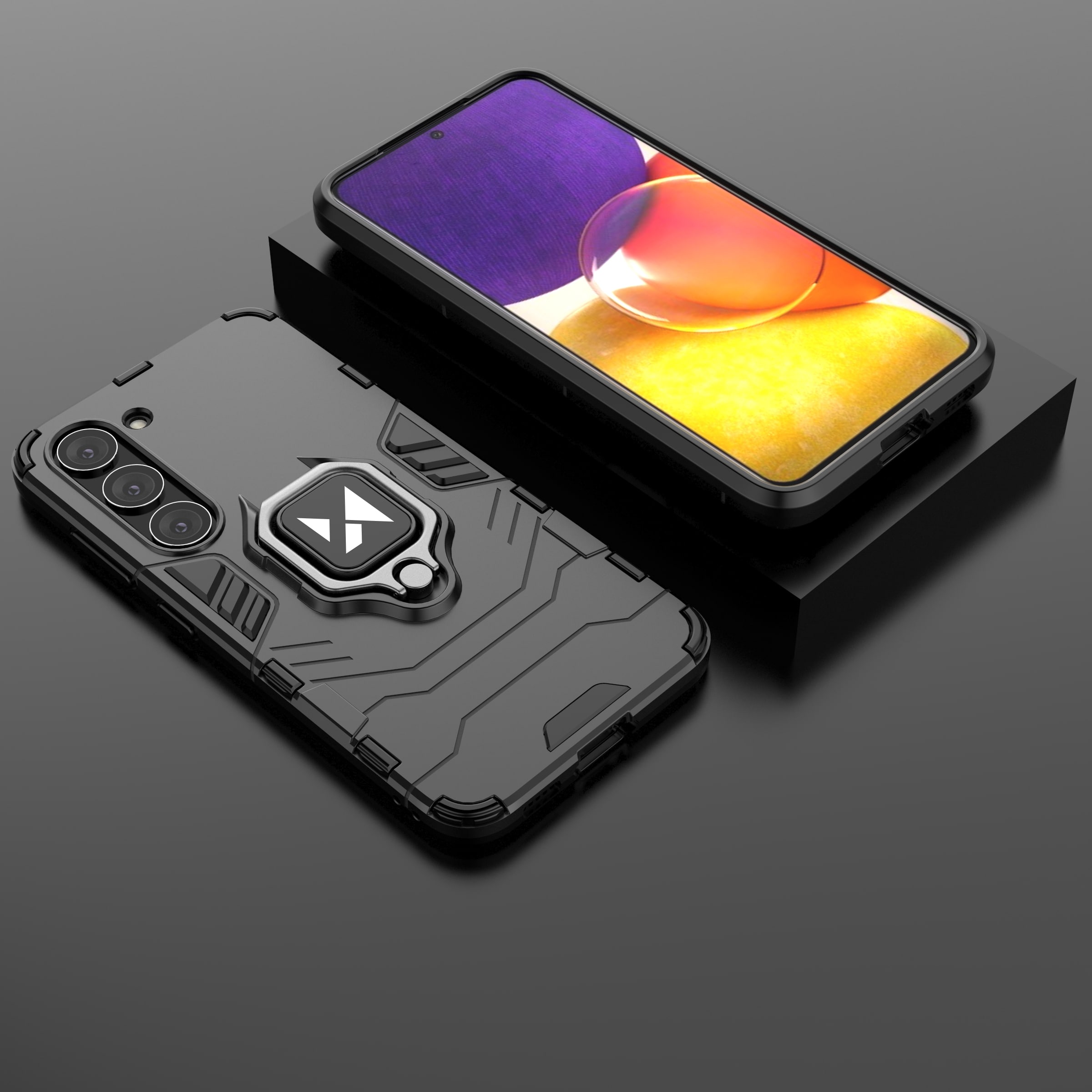 Wozinsky Ring Armor fodral för Samsung Galaxy S23 pansarskydd magnetisk hållare ring svart