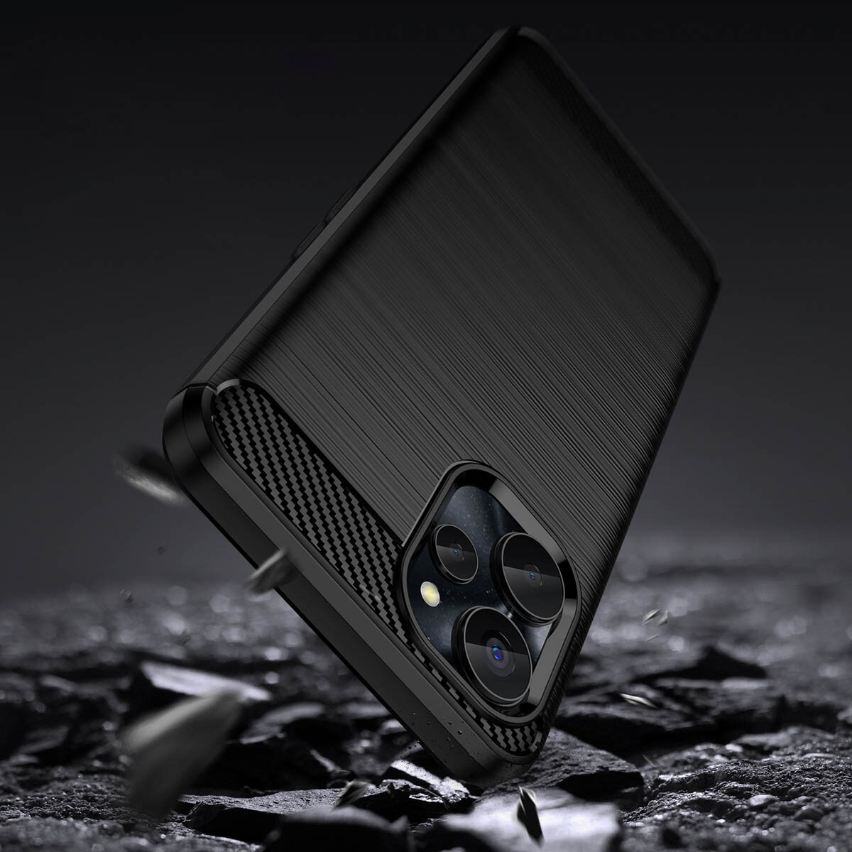 Carbon-etui til Realme 10 5G / Realme 9i 5G Fleksibel silikone Carbon Cover Sort