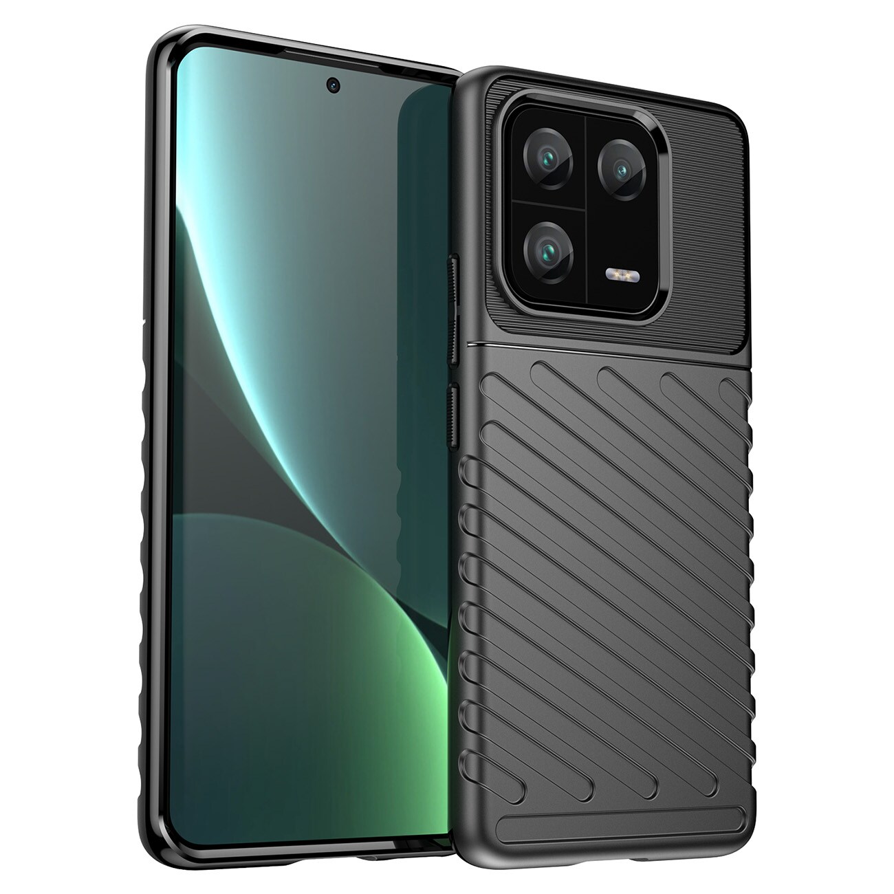 Thunder Case fodral för Xiaomi 13 Pro silikonpansarfodral svart