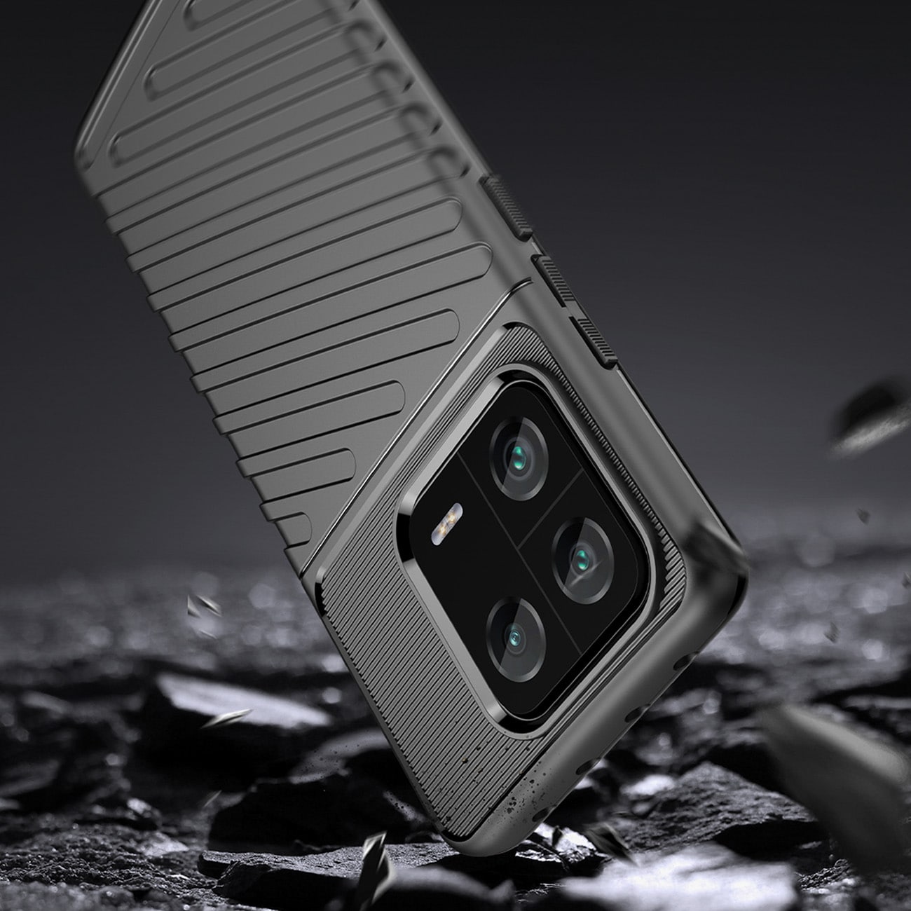 Thunder Case-etui til Xiaomi 13 Pro silikonepanseretui sort