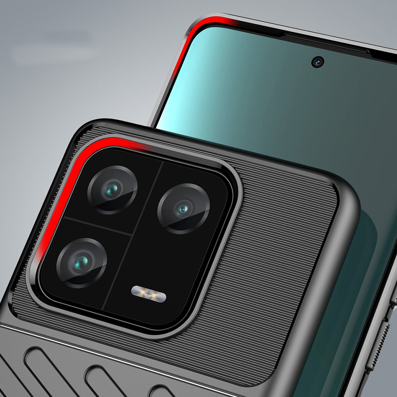 Thunder Case-etui til Xiaomi 13 Pro silikonepanseretui sort