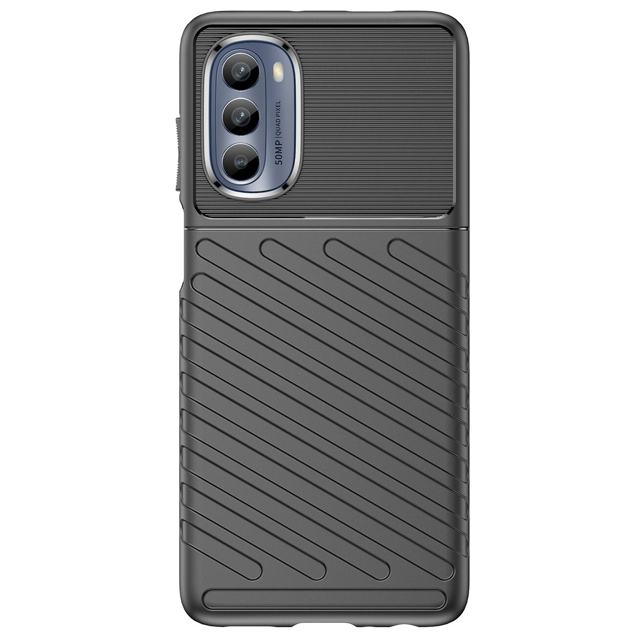 Thunder Case för Motorola Moto G62 5G silikonskyddande fodral svart