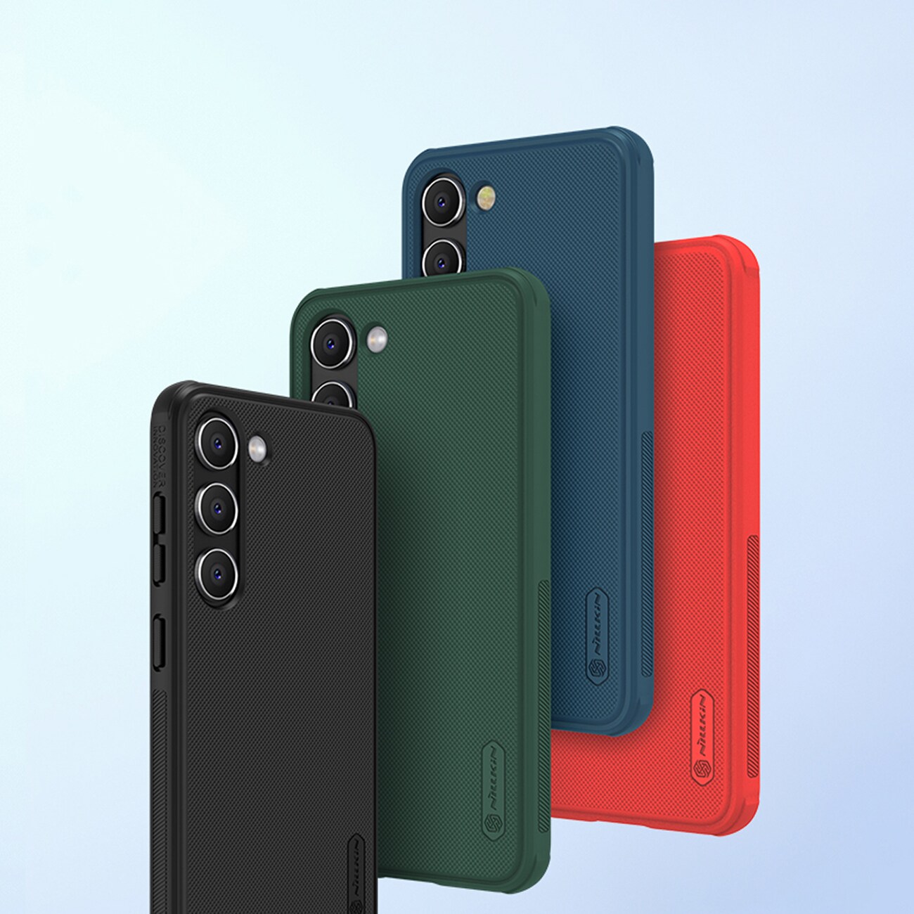 Nillkin Super Frosted Shield Pro-fodral för Samsung Galaxy S23+ pansarskydd + telefonstativ röd