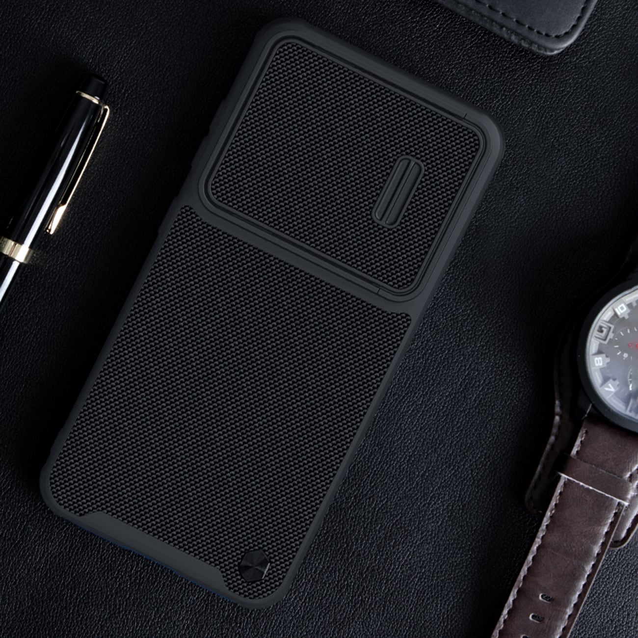 Nillkin Textured S Case för Samsung Galaxy S23+ pansarskydd med kameraskydd svart