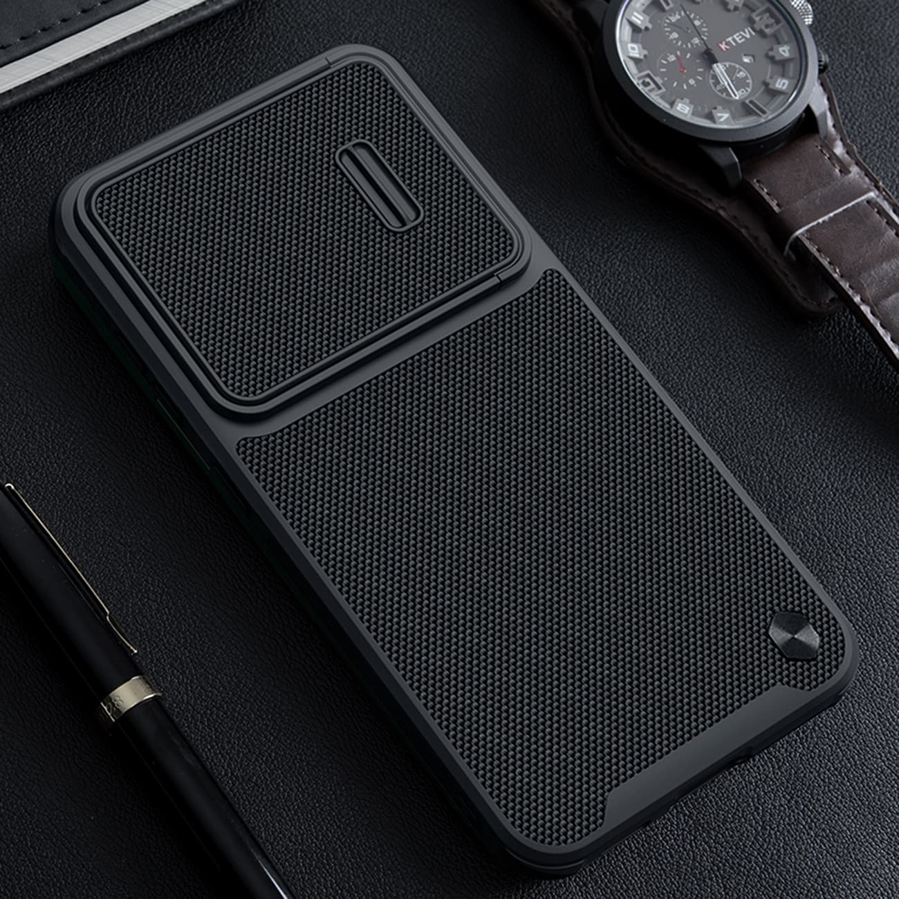 Nillkin Textured S Case för Samsung Galaxy S23+ pansarskydd med kameraskydd svart