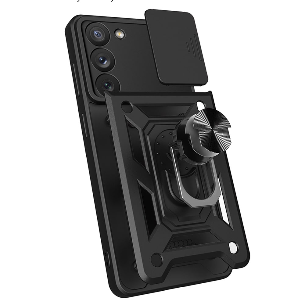 Hybrid Armor Camshield-fodral för Samsung Galaxy S23+ pansarskydd med kameraskydd röd