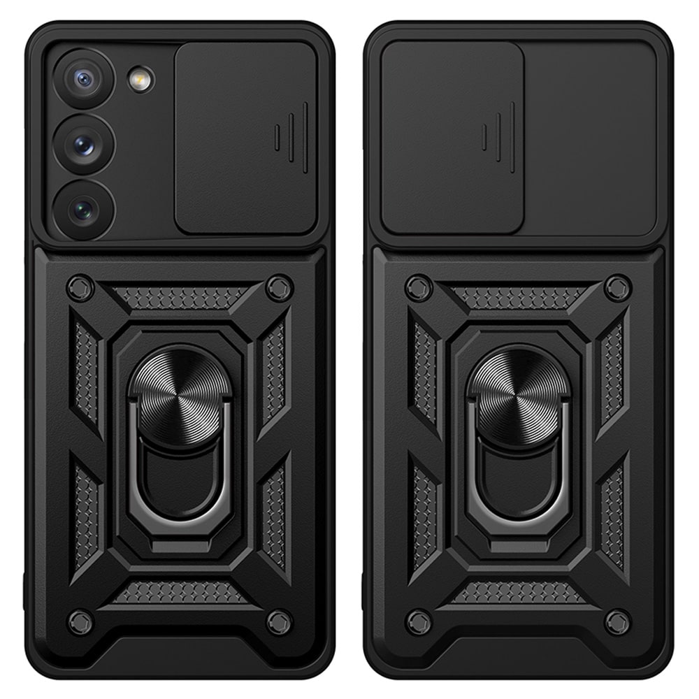 Hybrid Armor Camshield-fodral för Samsung Galaxy S23+ pansarskydd med kameraskydd röd