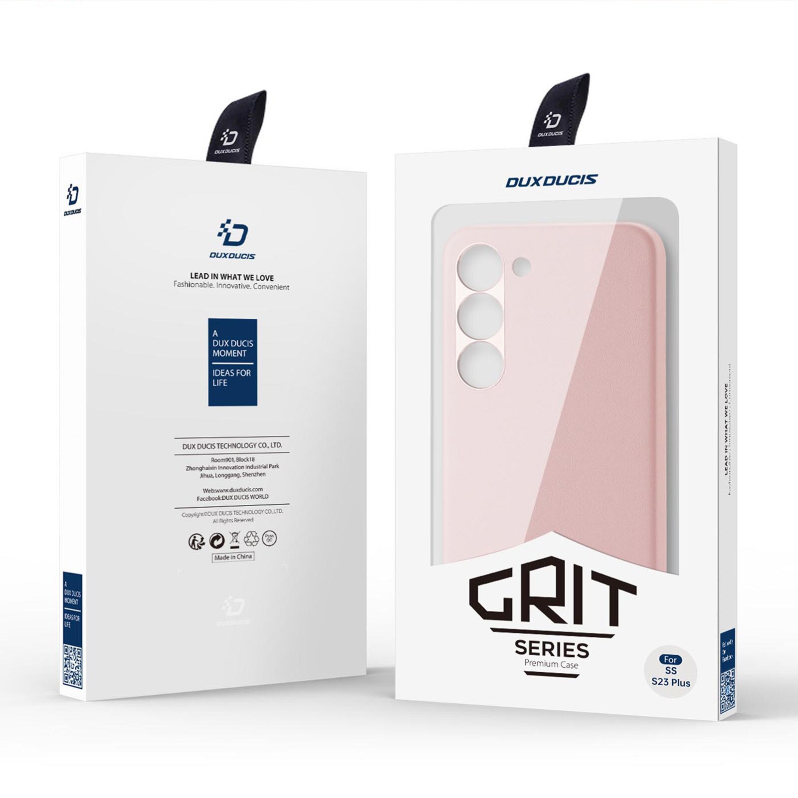Dux Ducis Grit-etui til Samsung Galaxy S23+ elegant etui lavet af kunstlæder pink