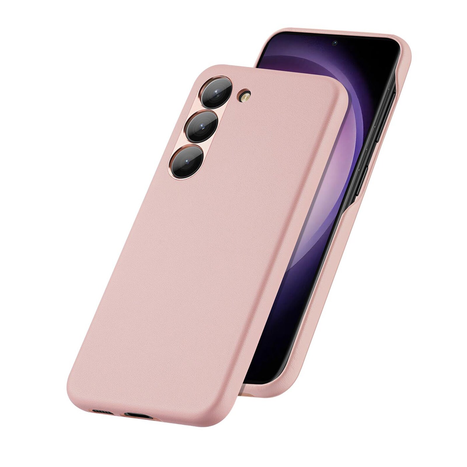 Dux Ducis Grit-etui til Samsung Galaxy S23+ elegant etui lavet af kunstlæder pink