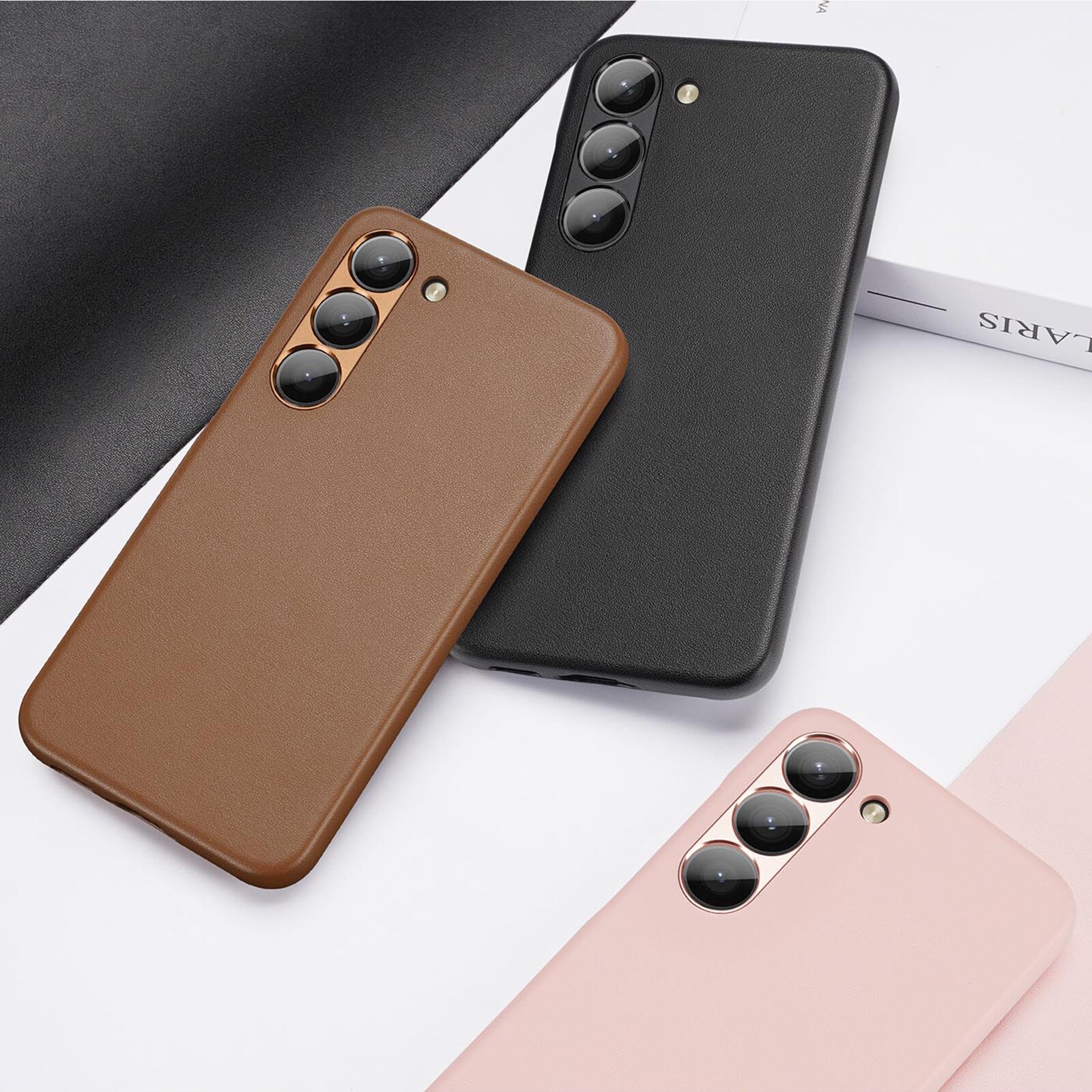 Dux Ducis Grit-etui til Samsung Galaxy S23+ elegant etui lavet af kunstlæder pink