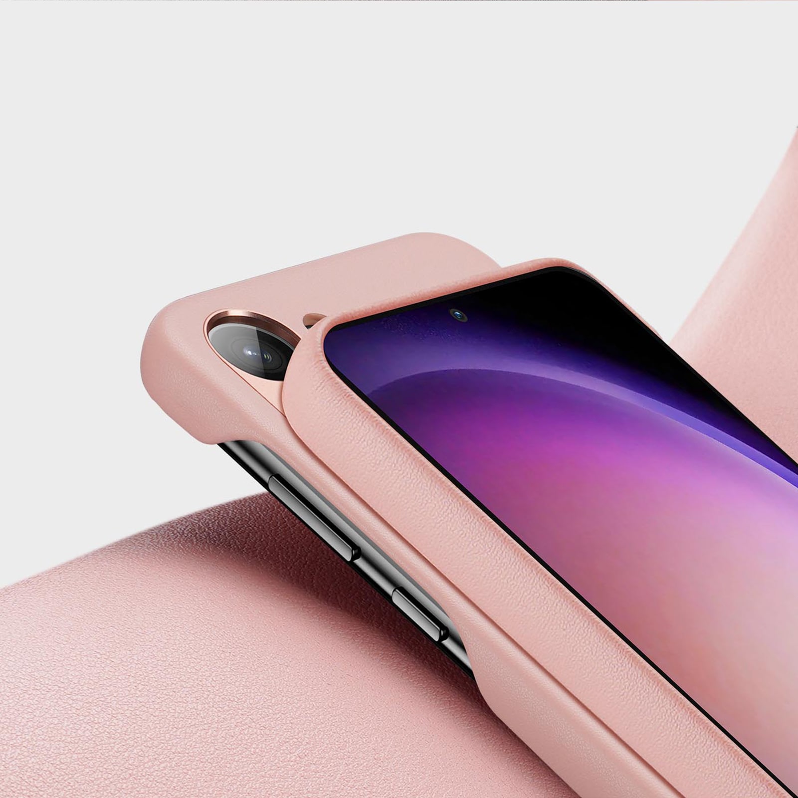 Dux Ducis Grit-etui til Samsung Galaxy S23+ elegant etui lavet af kunstlæder pink