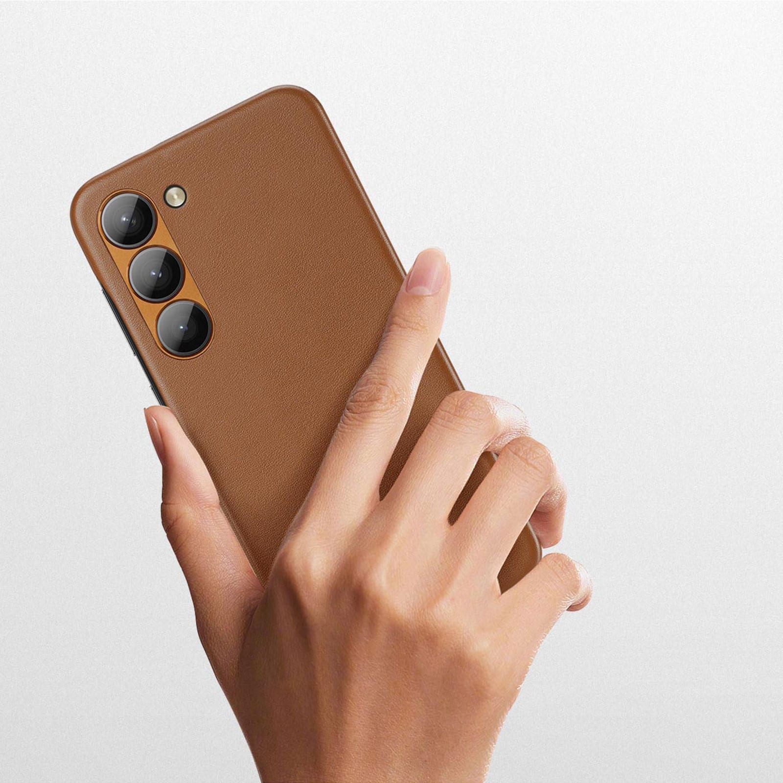 Dux Ducis Grit-etui til Samsung Galaxy S23+ elegant etui lavet af kunstlæder brun