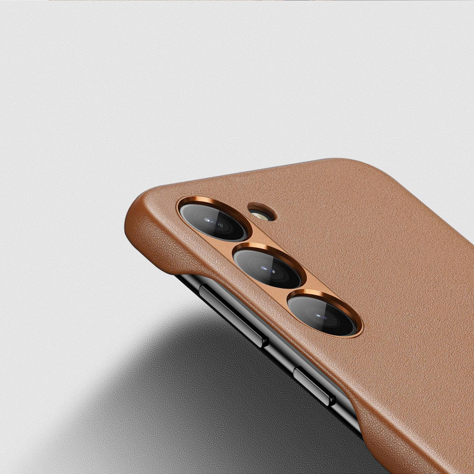 Dux Ducis Grit-etui til Samsung Galaxy S23+ elegant etui lavet af kunstlæder brun