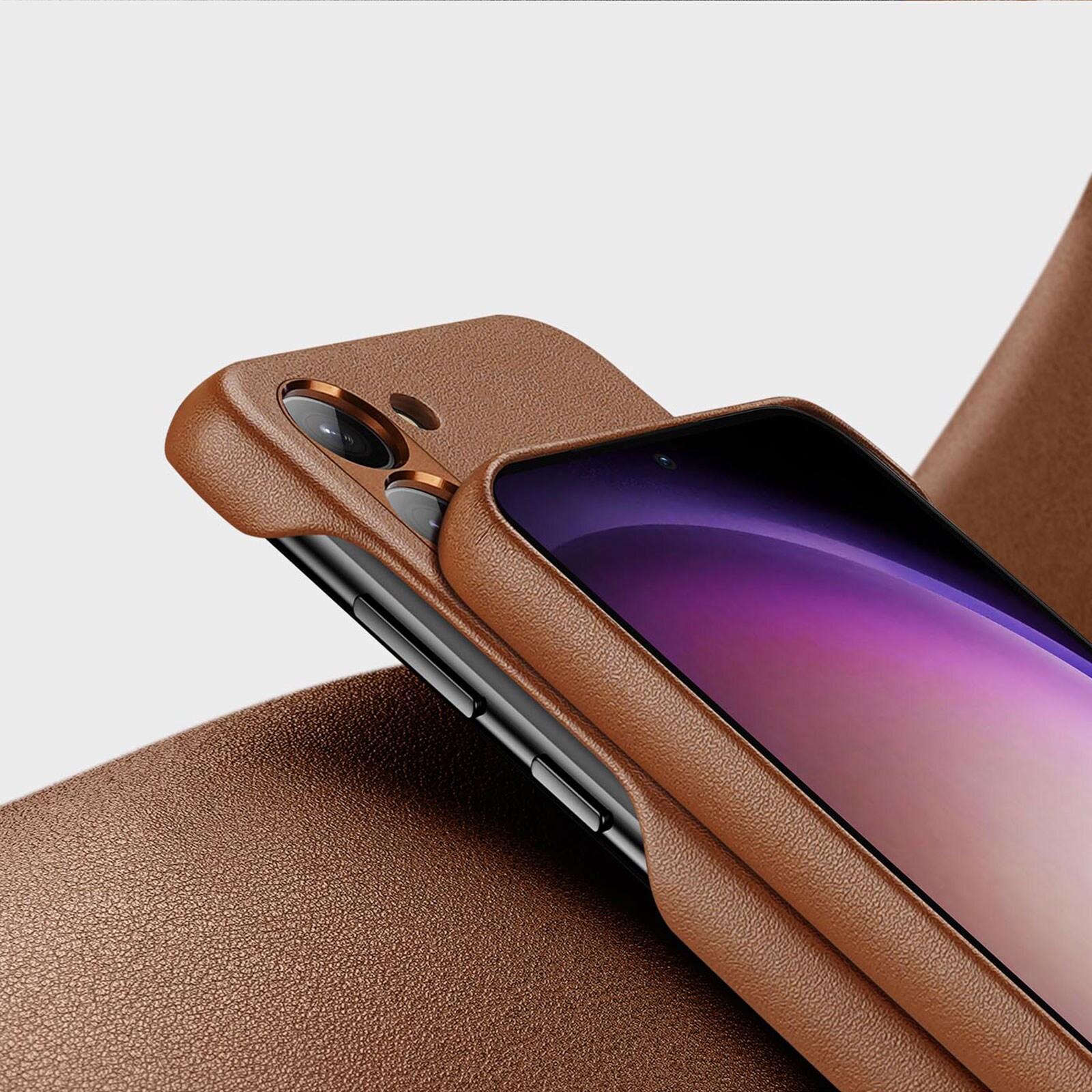 Dux Ducis Grit-etui til Samsung Galaxy S23+ elegant etui lavet af kunstlæder brun