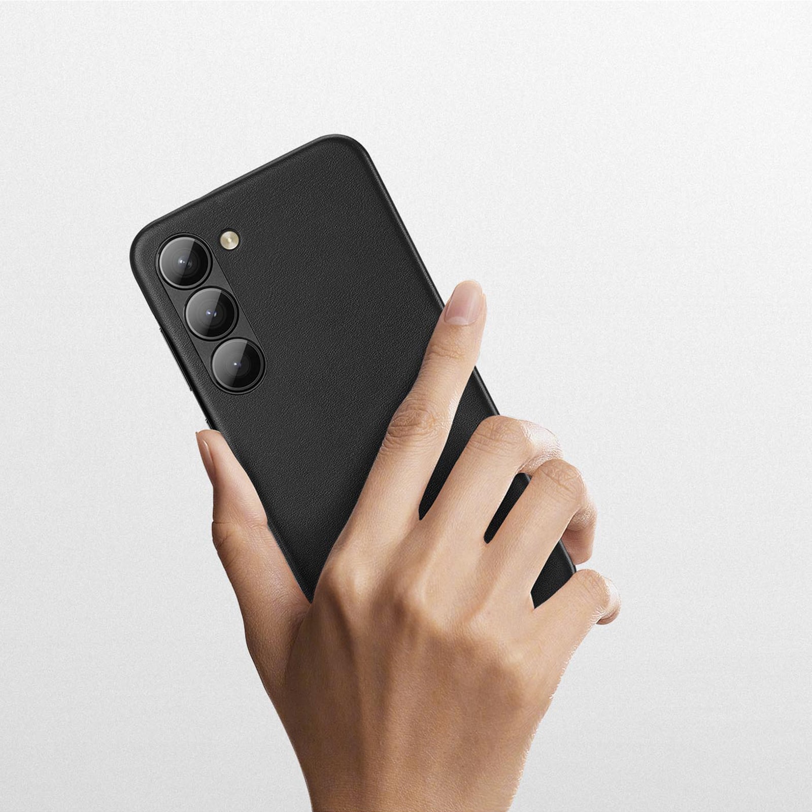 Dux Ducis Grit-etui til Samsung Galaxy S23+ elegant etui lavet af kunstlæder sort