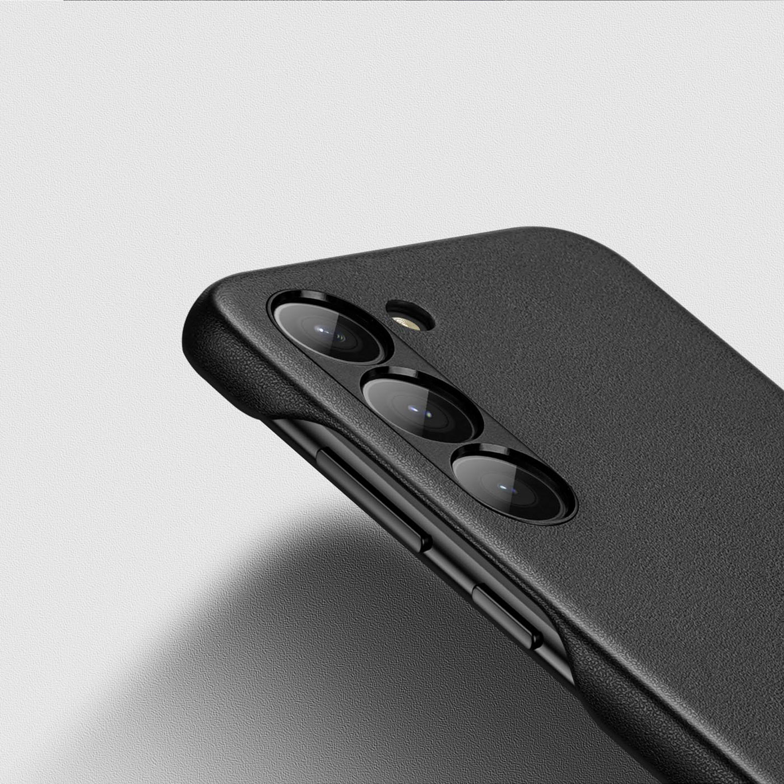 Dux Ducis Grit-etui til Samsung Galaxy S23+ elegant etui lavet af kunstlæder sort