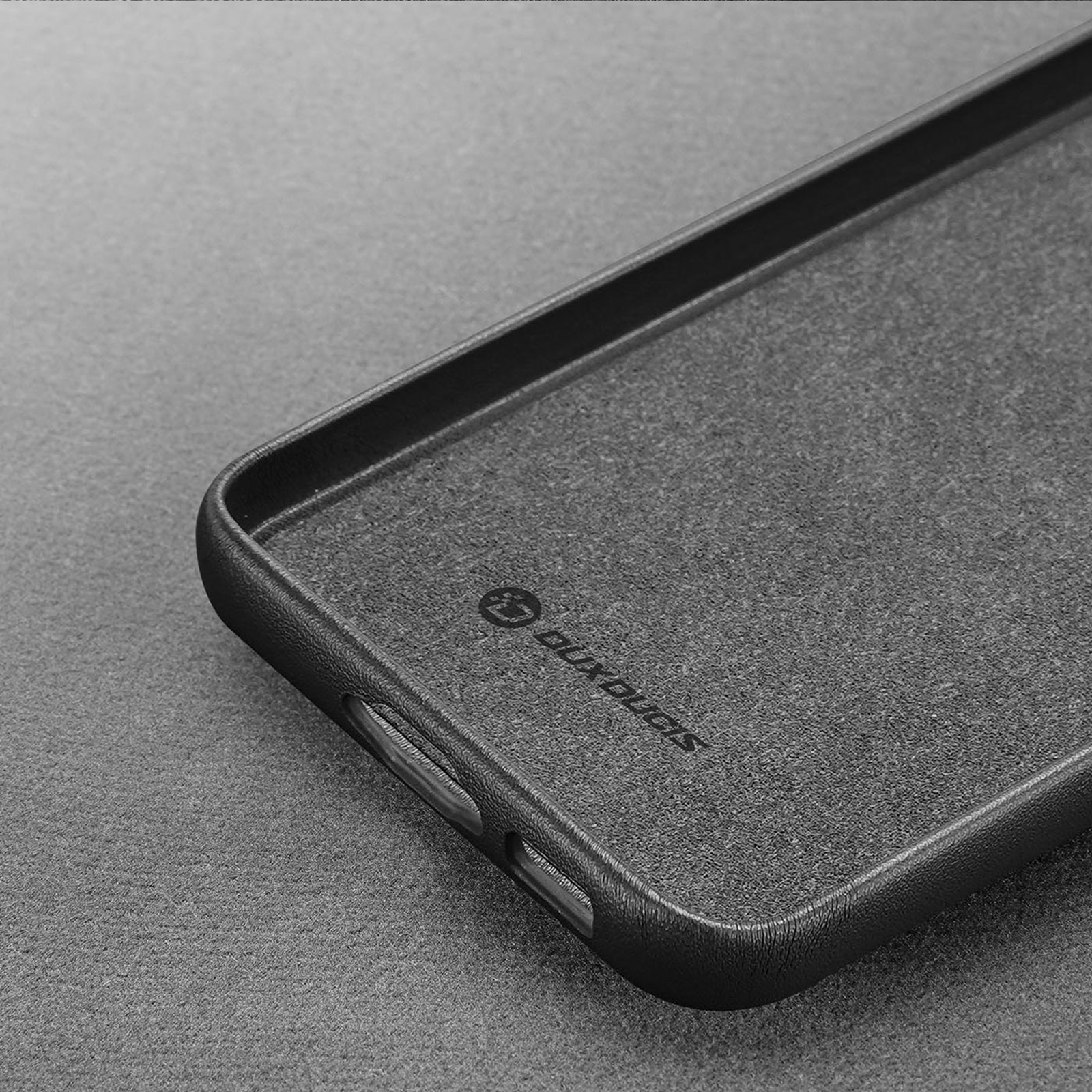 Dux Ducis Grit-etui til Samsung Galaxy S23+ elegant etui lavet af kunstlæder sort