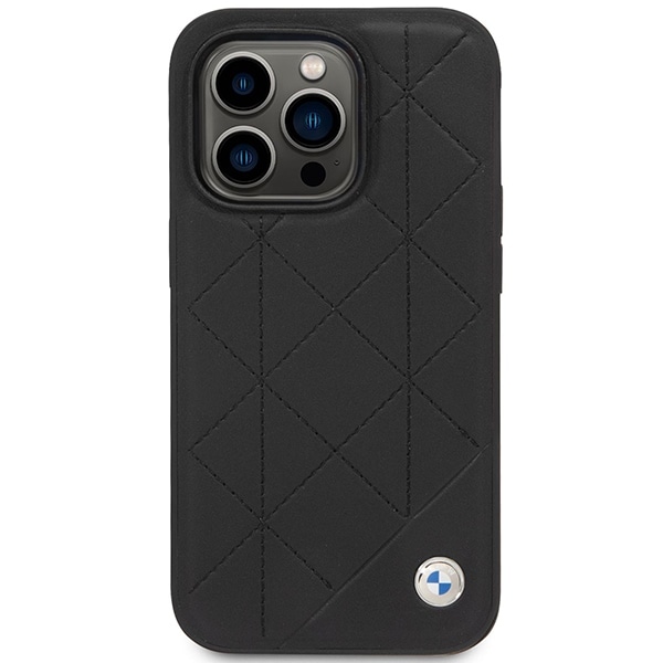 Fodral BMW BMHCP14L22RQDK iPhone 14 Pro 6,1" svart/svart Quiltat läder