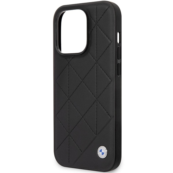 Fodral BMW BMHCP14L22RQDK iPhone 14 Pro 6,1" svart/svart Quiltat läder
