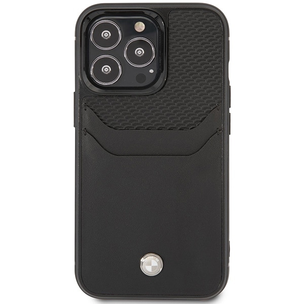 Fodral BMW BMHCP14L22RSEPK iPhone 14 Pro 6,1" svart/svart Läder Kortplats
