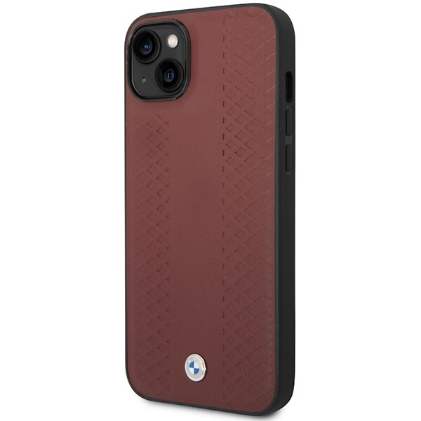 Fodral BMW BMHCP14S22RFGR iPhone 14 6,1" Burgundy/burgundy Läder Diamantmönster