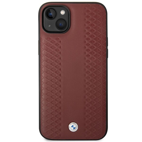 Fodral BMW BMHCP14S22RFGR iPhone 14 6,1" Burgundy/burgundy Läder Diamantmönster