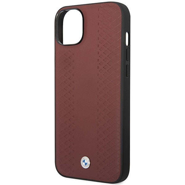 Fodral BMW BMHCP14S22RFGR iPhone 14 6,1" Burgundy/burgundy Läder Diamantmönster