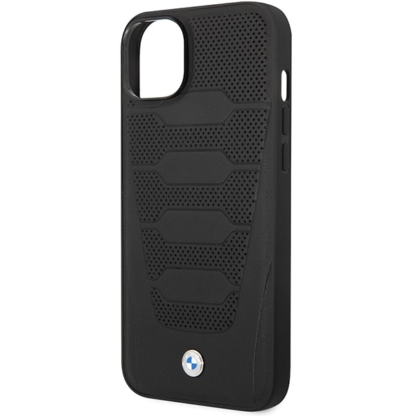 Fodral BMW BMHCP14S22RPSK iPhone 14 6,1" svart/svart Lädersäten Mönster
