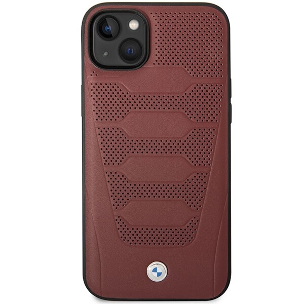 Fodral BMW BMHCP14S22RPSR iPhone 14 6,1" burgundy/burgundy Lädersäten mönster