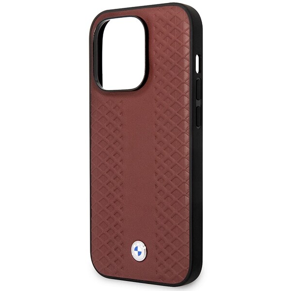 Fodral BMW BMHCP14X22RFGR iPhone 14 Pro Max 6,7" Burgundy/burgundy Läder Diamantmönster