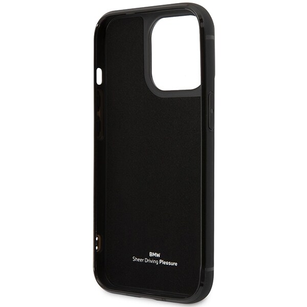 Fodral BMW BMHCP14X22RSEPK iPhone 14 Pro Max 6,7" svart/svart Läder Kortplats