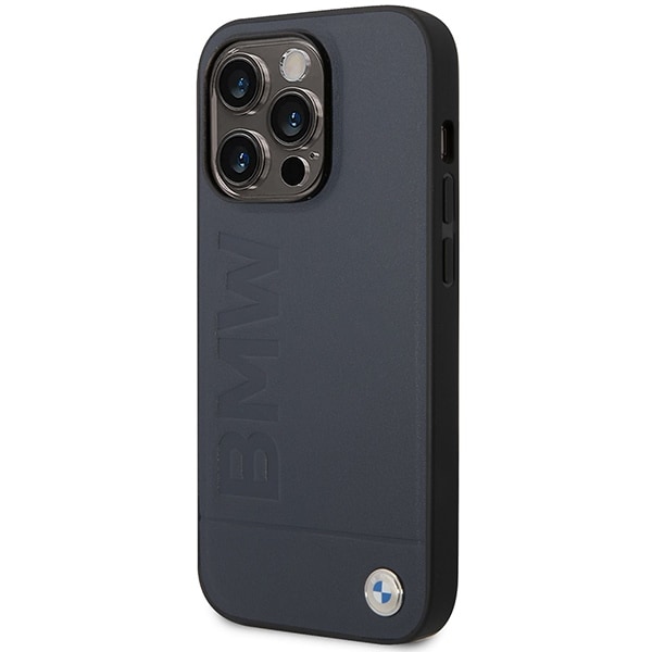 Etui BMW BMHMP14XSLLNA iPhone 14 Pro Max 6,7" navy/navy hardcase Læder Hot Stamp MagSafe