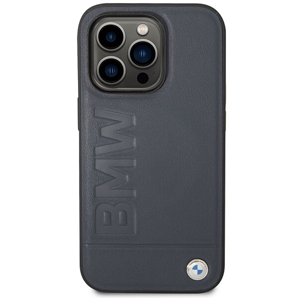 Etui BMW BMHMP14XSLLNA iPhone 14 Pro Max 6,7" navy/navy hardcase Læder Hot Stamp MagSafe