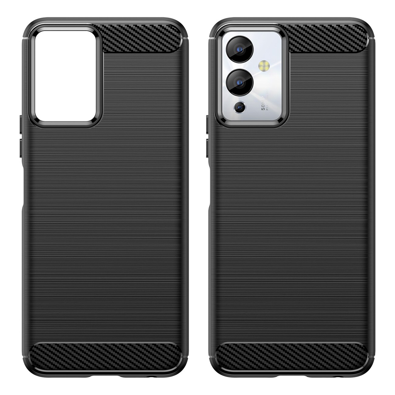 Carbon Case etui til Infinix Note 12i fleksibelt silikone carbon cover sort