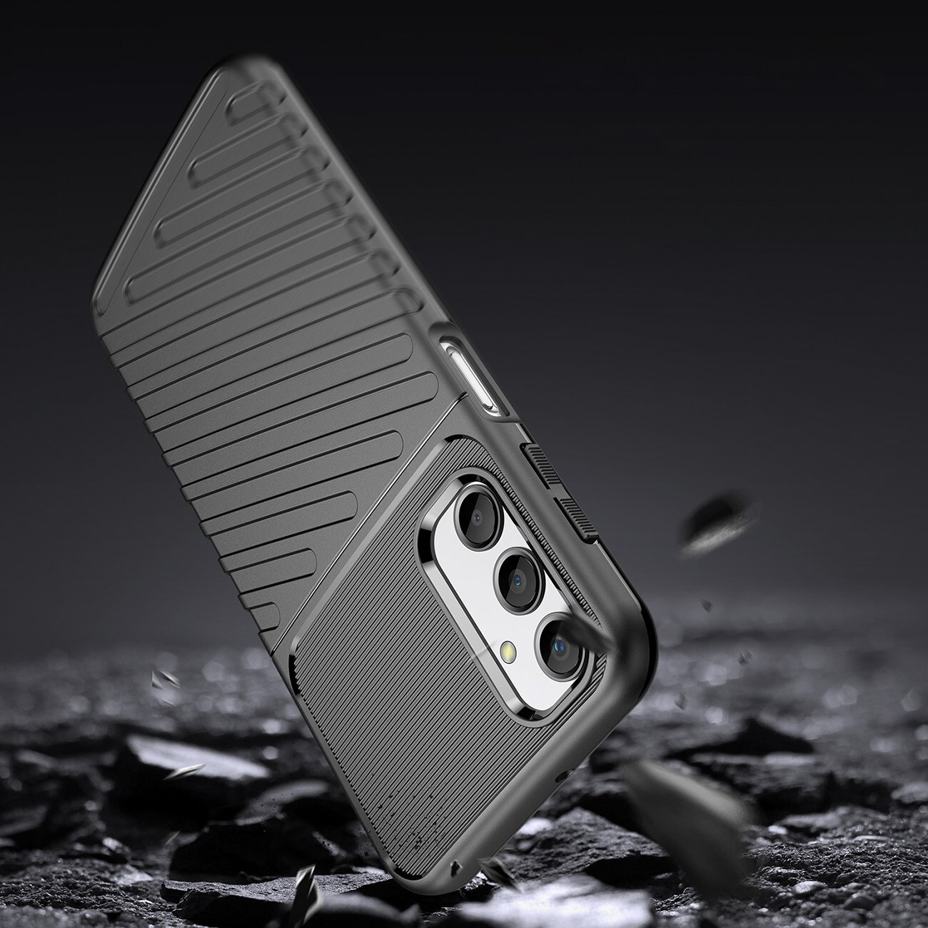 Thunder Case fodral för Samsung Galaxy A24 4G silikon pansar fodral svart